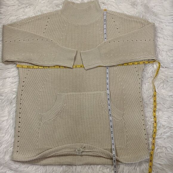 RDI oversized mock turtle neck kangaroo pocket straw string hemline tunic sweatr - Picture 8 of 8